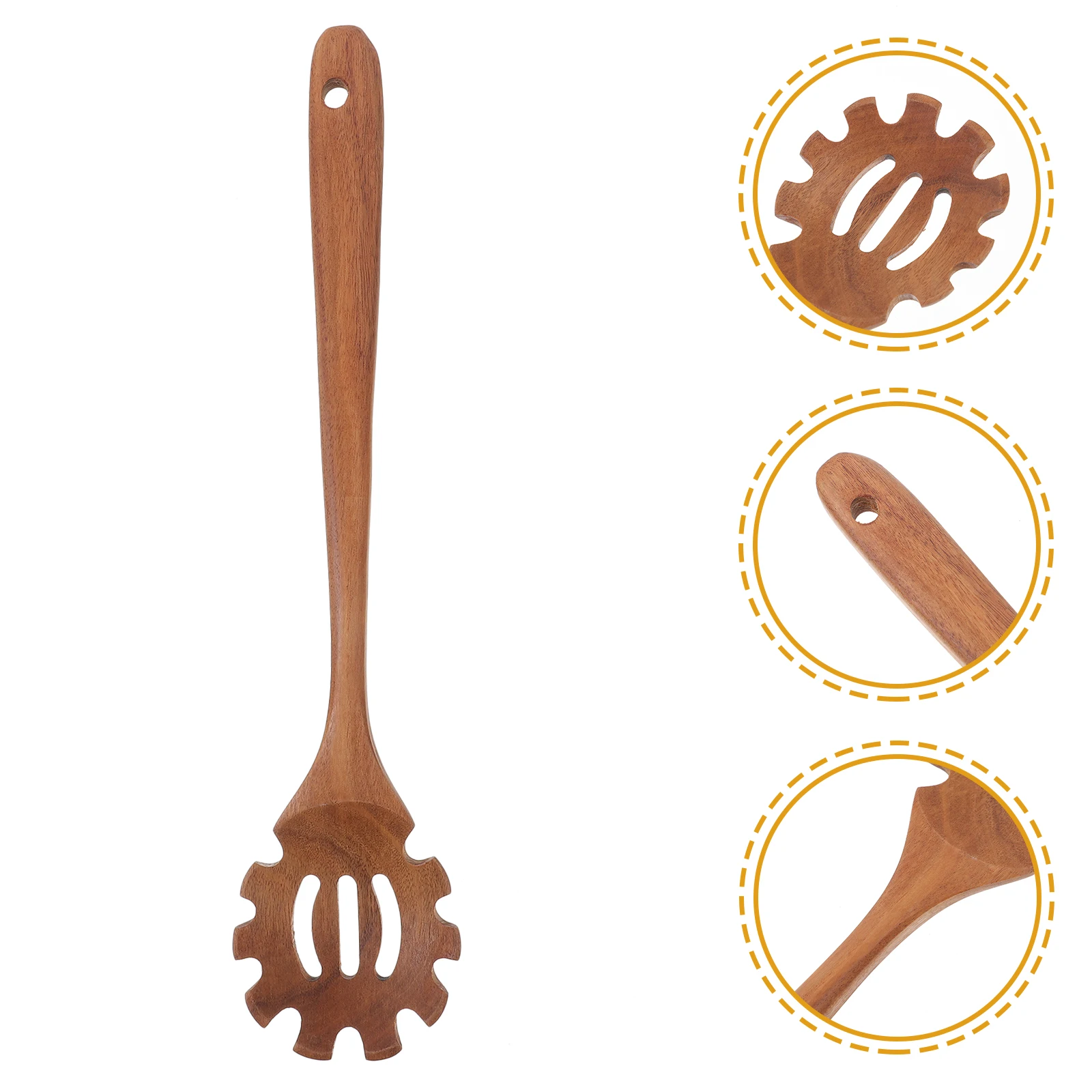 1Pc Spaghetti Spoon Wooden Colander Noodle Filter Kitchen Utensil Pasta Strainer Random Style Cooking Tools