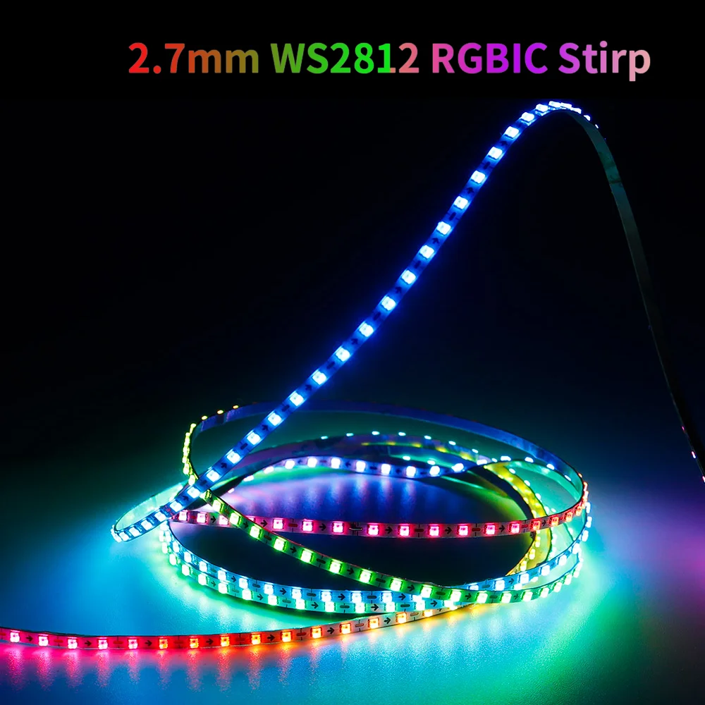 Ultra Narrow 2.7mm WS2812B 160leds/M Smart individually addressable Digital Led Tape RGB full color led Strip Lights DC5V /12V