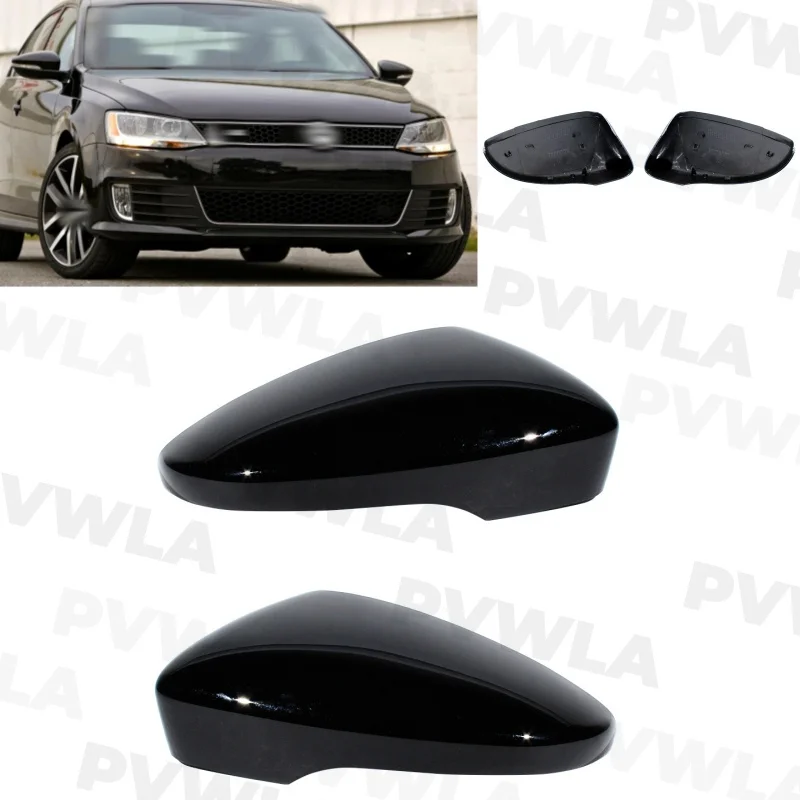 

For VW Jetta GLI 2012 2013 2014 2015 2016 2017 2018 Pair Left +Right Side Black Painted Rear Mirror Cover 3C8857537 3C8857538