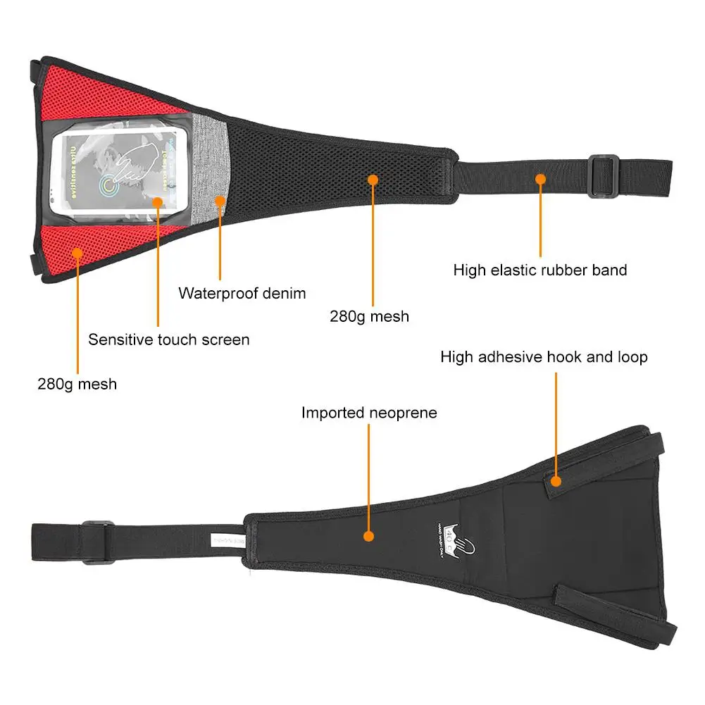 عصابة رأس قابلة للتعديل لركوب الدراجات مع حامل هاتف - شريط حماية بإطار ماص للياقة البدنية في الأماكن المغلقة للمدربين