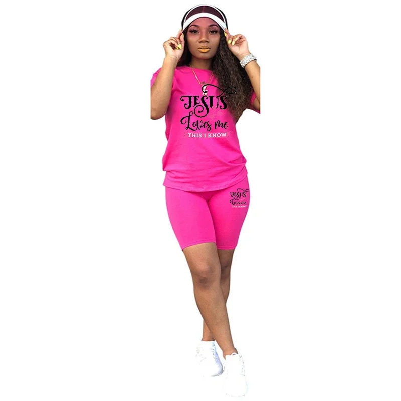 Womens Tracksuit Print Casual T-Shirt+Pencil Shorts 2 Piece Sets Holiday Travel Outfits High Quality Luxury Summer Suit S-3XL