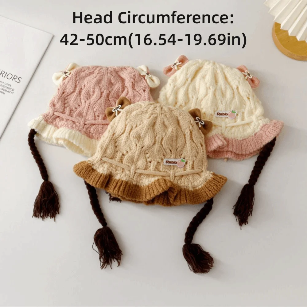 만화 따뜻한 아기 니트 모자 방풍 통기성 아기 가발 모자 부드러운 귀 보호 캡 아기용