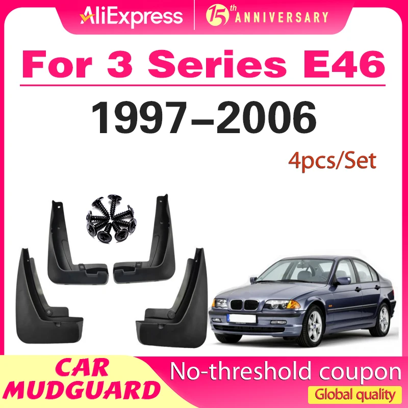 

4Pcs Front Rear Mud Flaps Splash Guards Fender Mudguards for BMW 3 Series E46 1997-2006 Mudflaps 1998 1999 2000 01 02 03 04 05