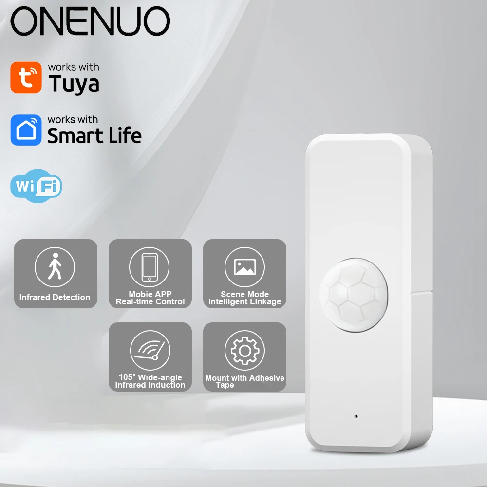 Tuya Smart WiFi PIR Motion Sensor Human Body Infrared Detector Security Smart Life APP Works With Alexa Google Home