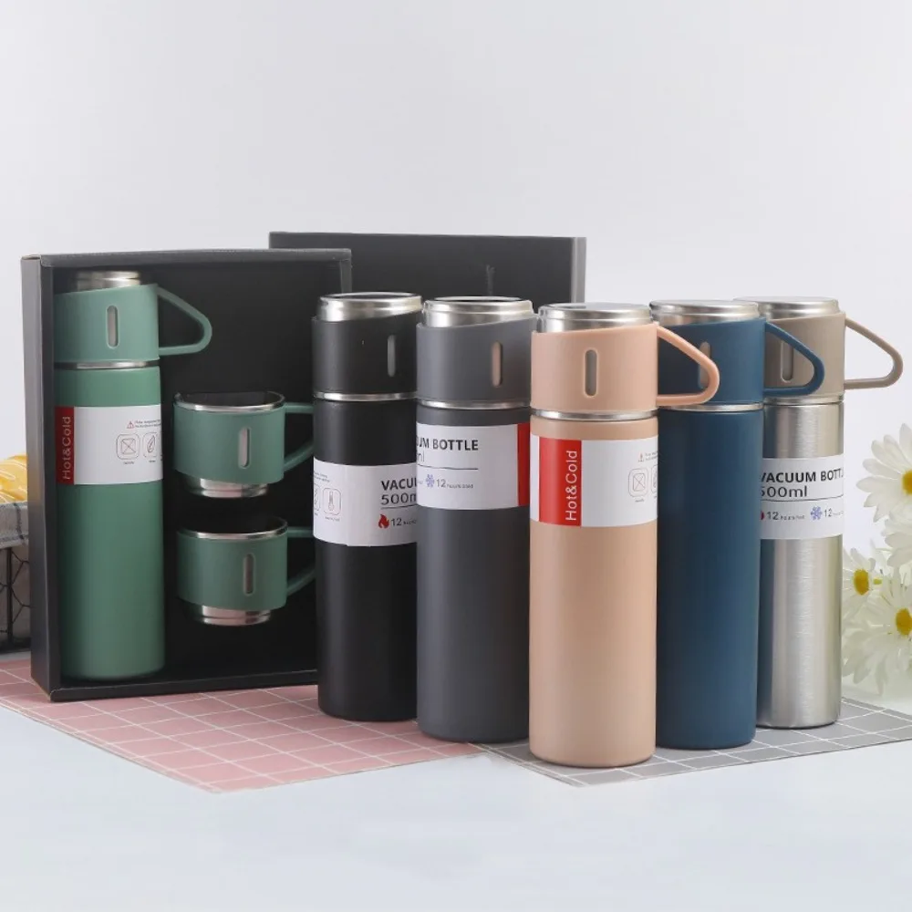 Drinkware One Cup Thermo Bottle Portable Fashionable Business Event Gift Box Set Stainless Steel Cup Bar Water Thermos Kitchen