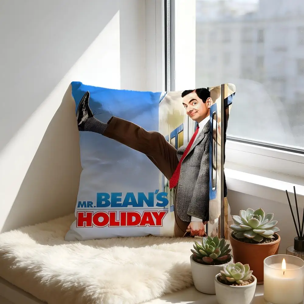 Capa de Almofada Mr. Bean em Veludo Aconchegante, Almofada Macia e Quente para Sofá e Cama