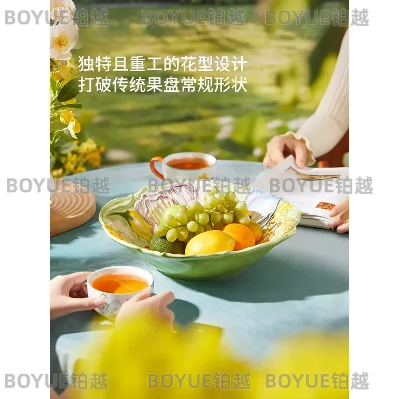 ceramic fruit plate hand painted luxury decorative art dish housewarming gift exquisite tableware underglaze