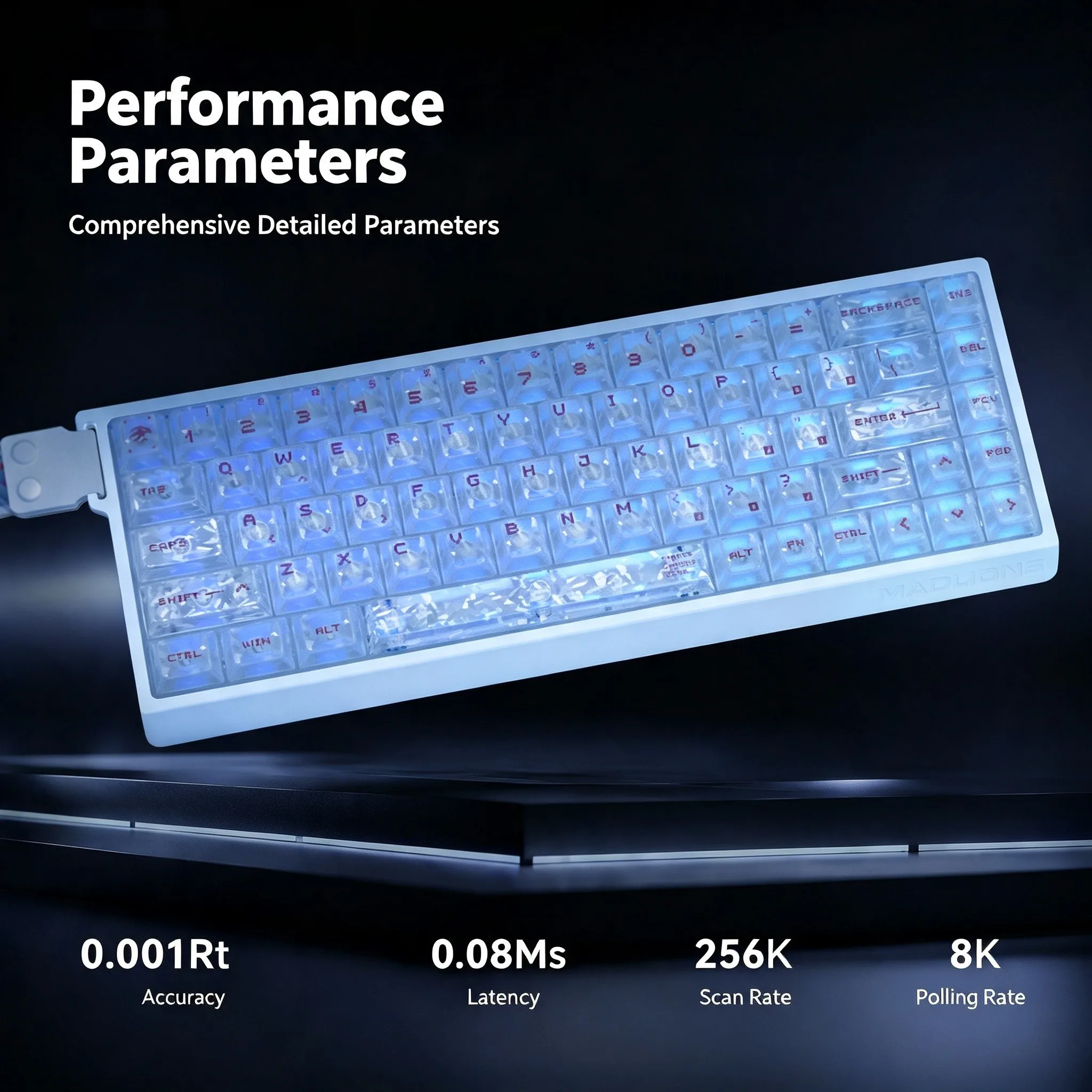 Madlions MAD68HE V2 / MAD60HE V2 Magnetic Axis Keyboard 8K 0.125ms RGB 61 Keys Customizable Wired Gaming Keyboard for Esports PC