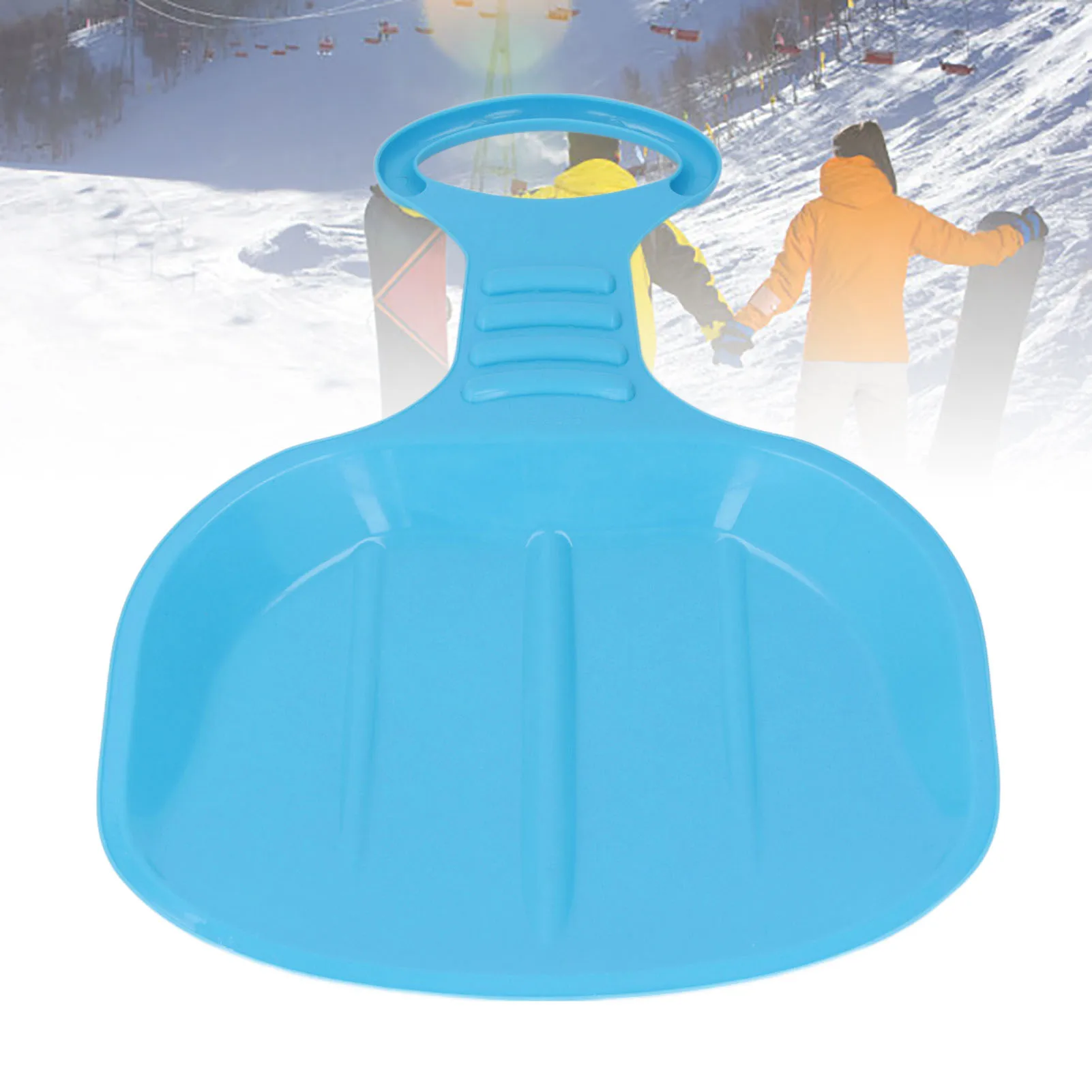 

Skiing Board with Handle Snow Sled Board with Handle Wear Resistant Thickened Downhill Sled for Kids Snow Grass Sand Boarding