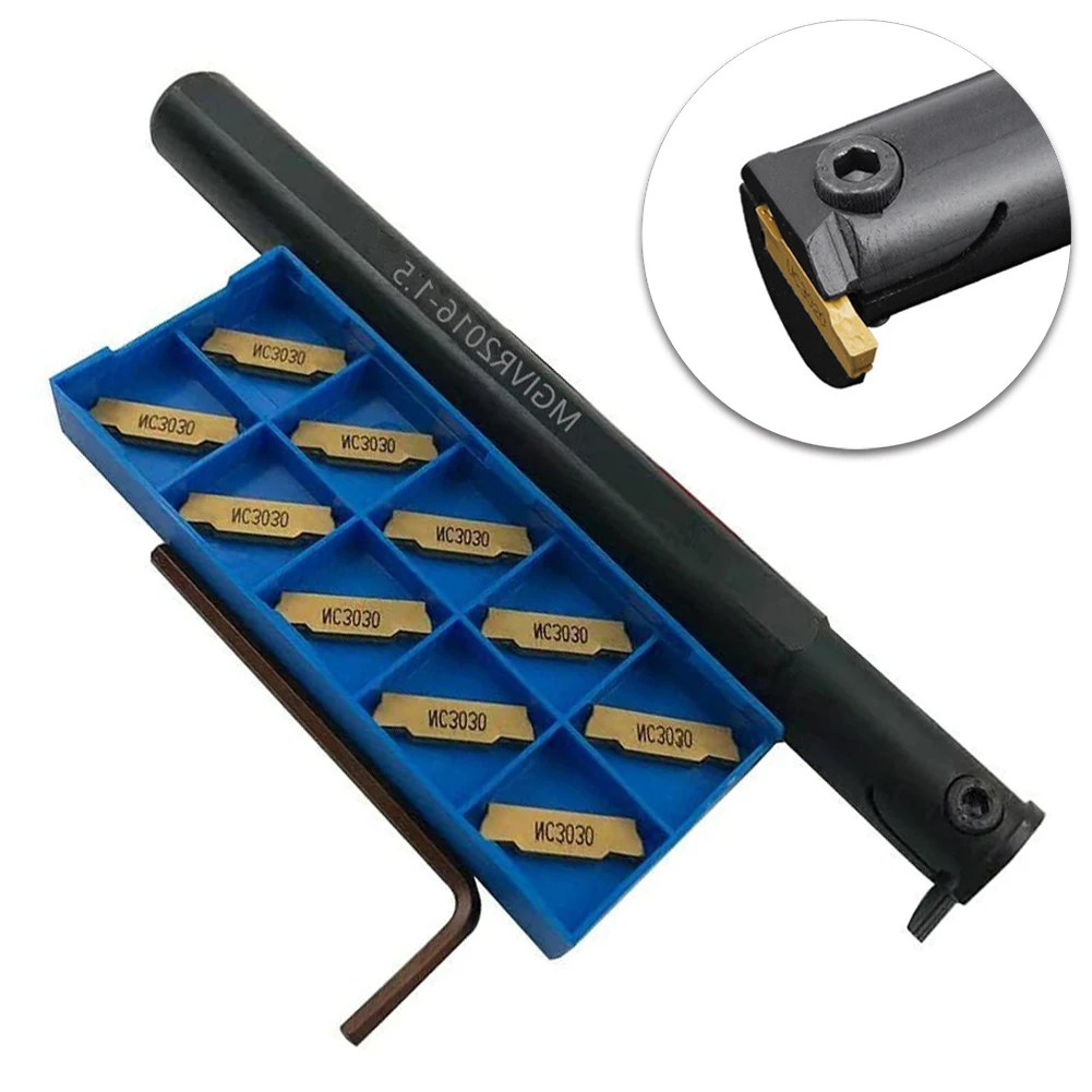 

MGIVR 2016-1.5 Internal Grooving Tool Holder With 10pcs MGMN150 Carbide Inserts For CNC Lathe Turning Machining Alloy Steel