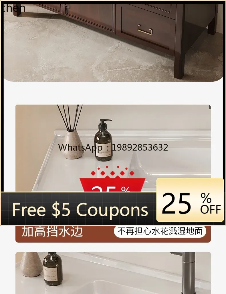 

new Chinese paint bathroom cabinet integrated ceramic basin bathroom cabinet combined bathroom sink washstand