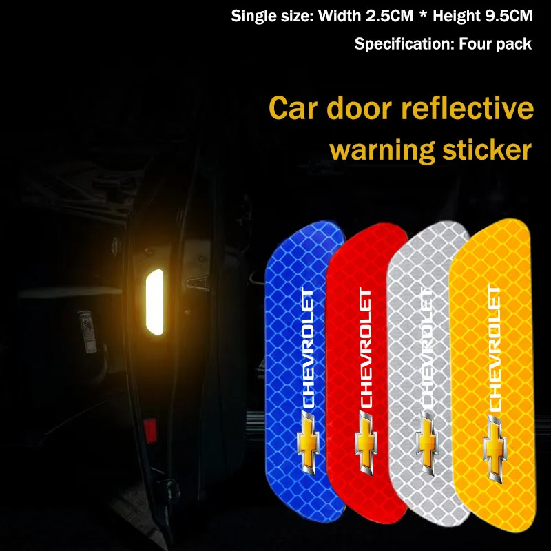 

Высокоинтенсивная антивыцветающая наклейка на отражатель двери автомобиля, 4 шт., подходит для Chevrolet Silverado Impala Malibu Equinox Cruze Camaro Blazer