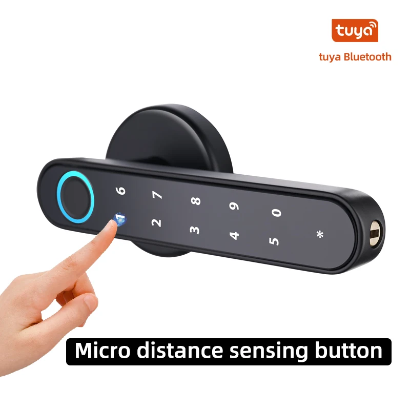 With Tuya Biometric Fingerprint Smart Door Lock Electronic Digital Lock Password Fingerprint Keyless Security Door Handle Home