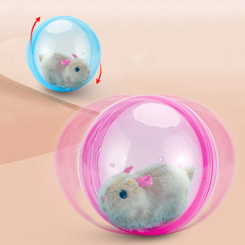 Creative New Kids Rolling Ball Rabbit Hamster Ball Toy Simulation Cute Plush Electric Small Animal Toy Automatic Rotating Toys