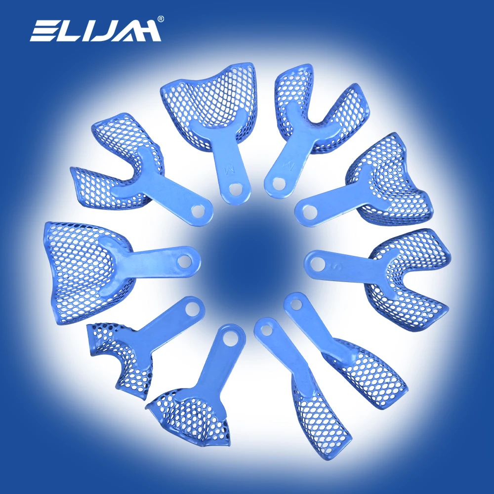 

ELIJAH 2Pcs Dental Plastic Steel Tray Teeth Trays Dental Impression Trays Dental Oral Impression Trays Mesh Shape Dentistry Tool