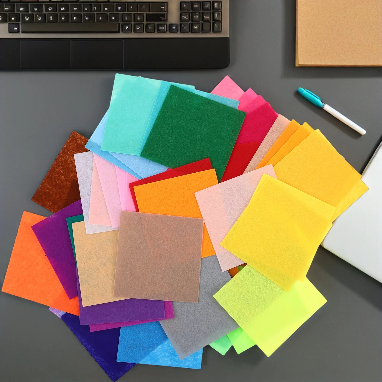 

50 Pcs Colored Felt Cloth DIY Nonwoven Fabric Sheet for Crafts Colorful Patchwork Chemical Fiber Square Sewing Squares