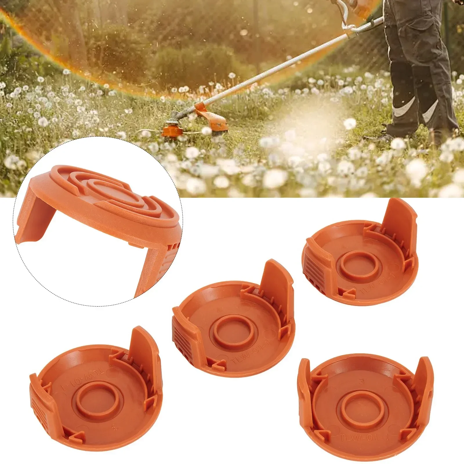 Gardening Spool Cap 4 Pcs Set WG150 WG151 WG152 WG153 WG154 4pcs Covers Orange Replacement String Trimmer 2022