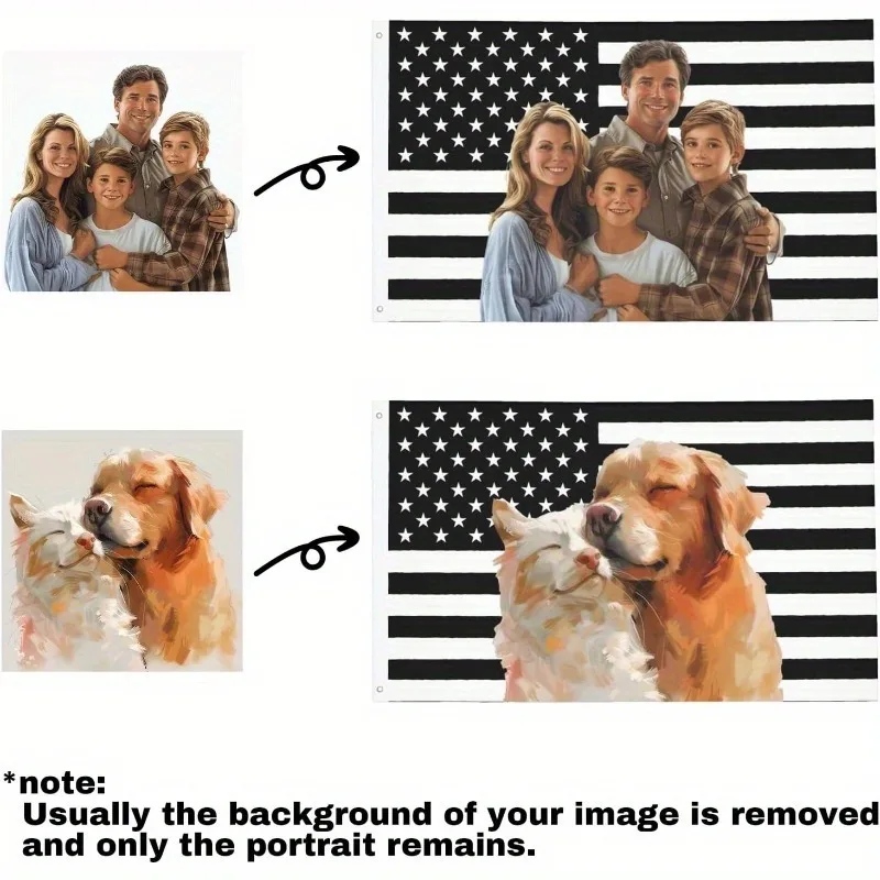 1PC Custom  American Flag Personalized with Your Image, Fun Tapestry Poster for Decorating Clubs, Wall Hanging Decor