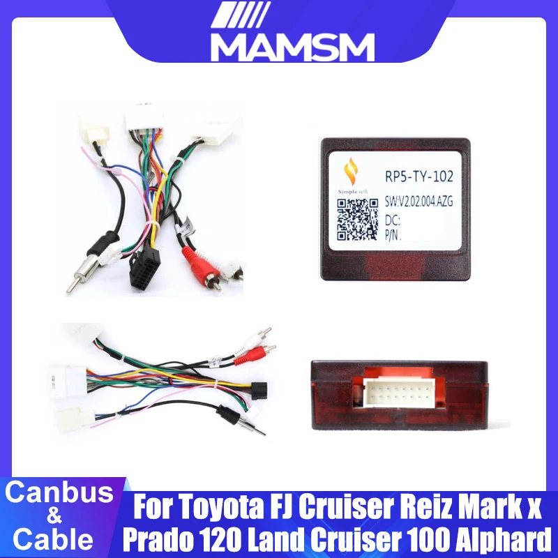 Adapter dekodera skrzynki Canbus do Toyota FJ Cruiser Reiz Mark x Prado 120 Land Cruiser 100 Alphard PRIUS Wiązka przewodów zasilających