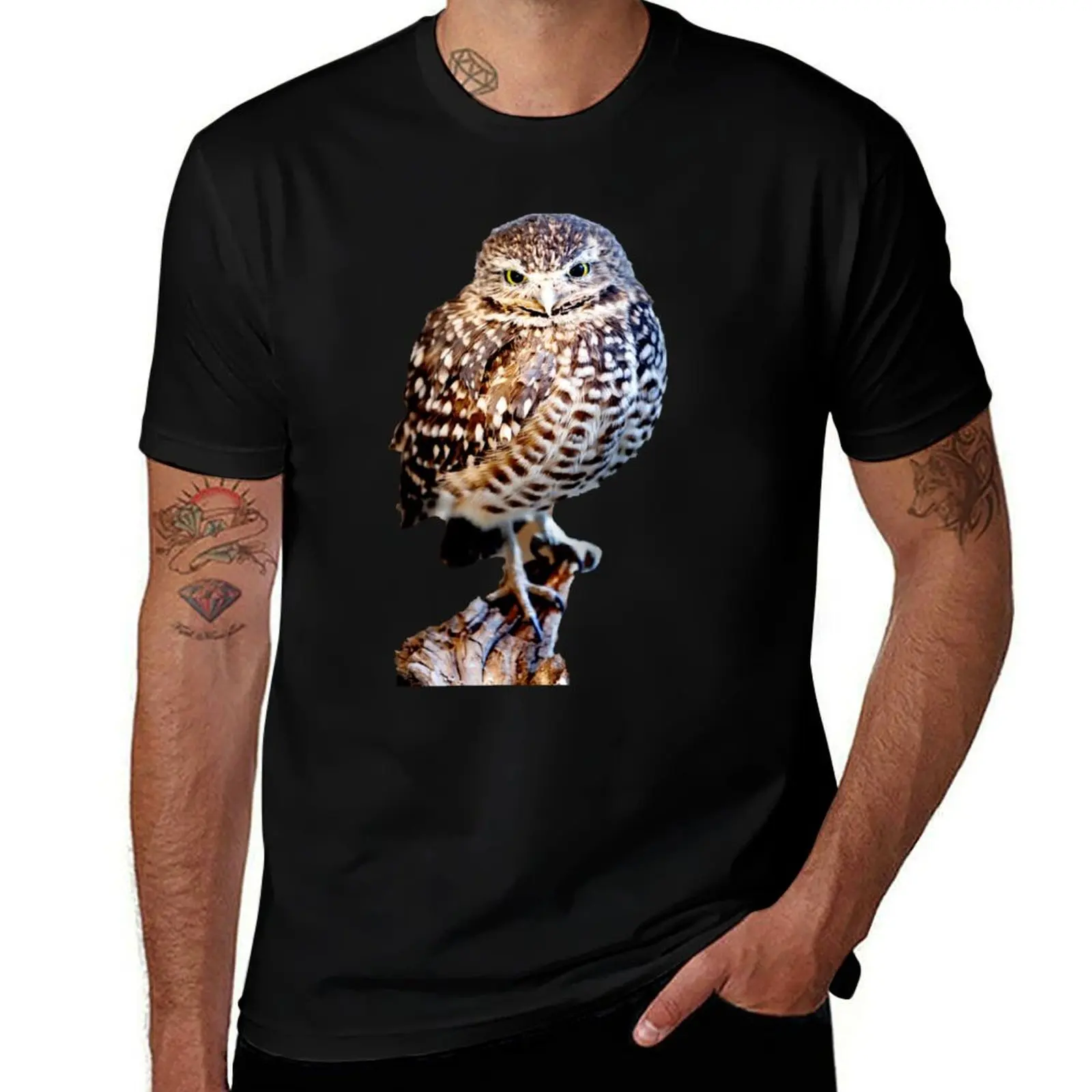 Burrowing Owl Gift T-Shirt Large Size Loose Casual Tee