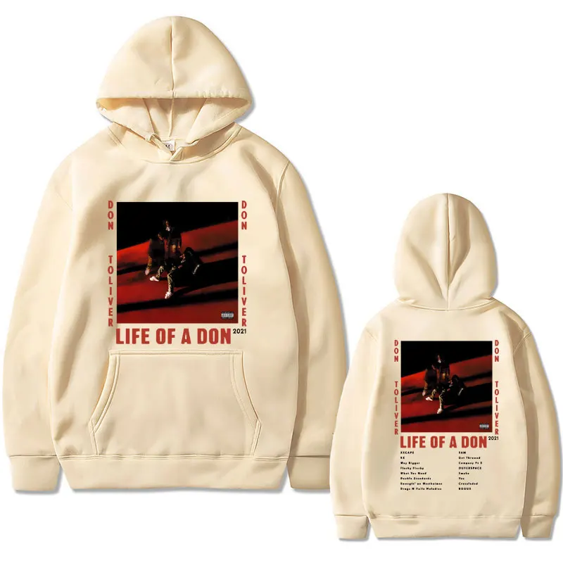Rapper Don Toliver Life of A Don Music Album Double Sided Print Hoodie Male Vintage Pullover Men's Hip Hop Fashion Streetwear
