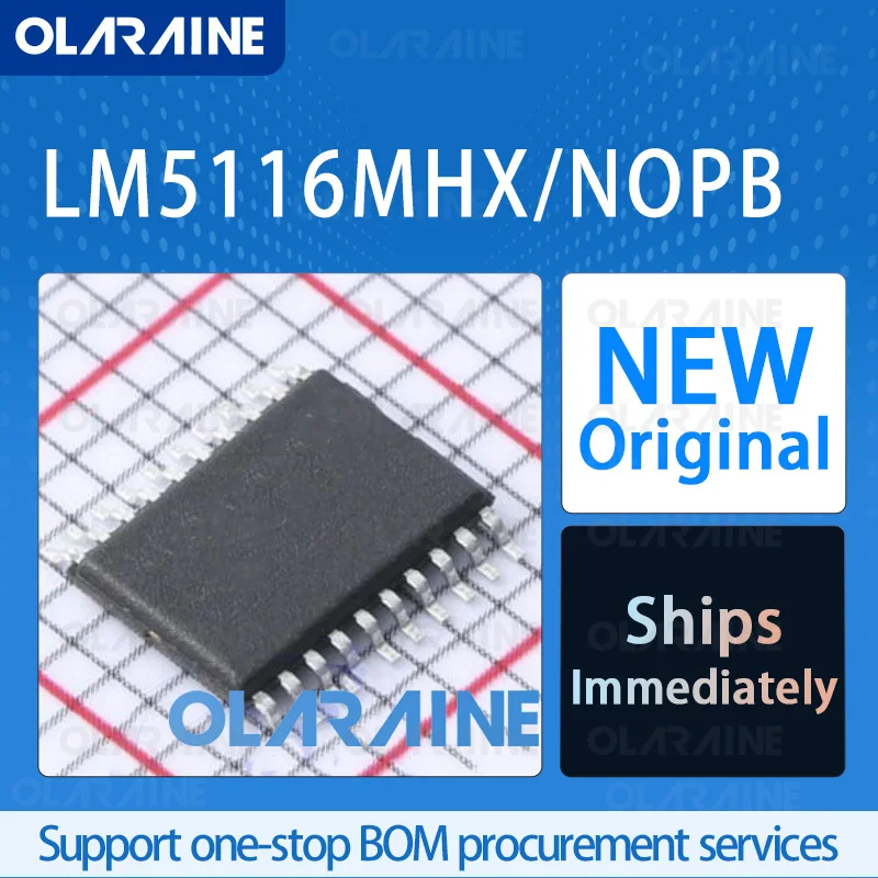 

1/5/10Pcs LM5116MHX/NOPB HTSSOP-20 original 100% New ic chip Switch controllers RoHS 1 Output Voltage 80 V Current 20 A