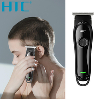 HTC Hair Clippers Professional Hair Cutting Machine Beard Trimmer Barber USB Rechargeable Electric Cordless Trimmer for Men