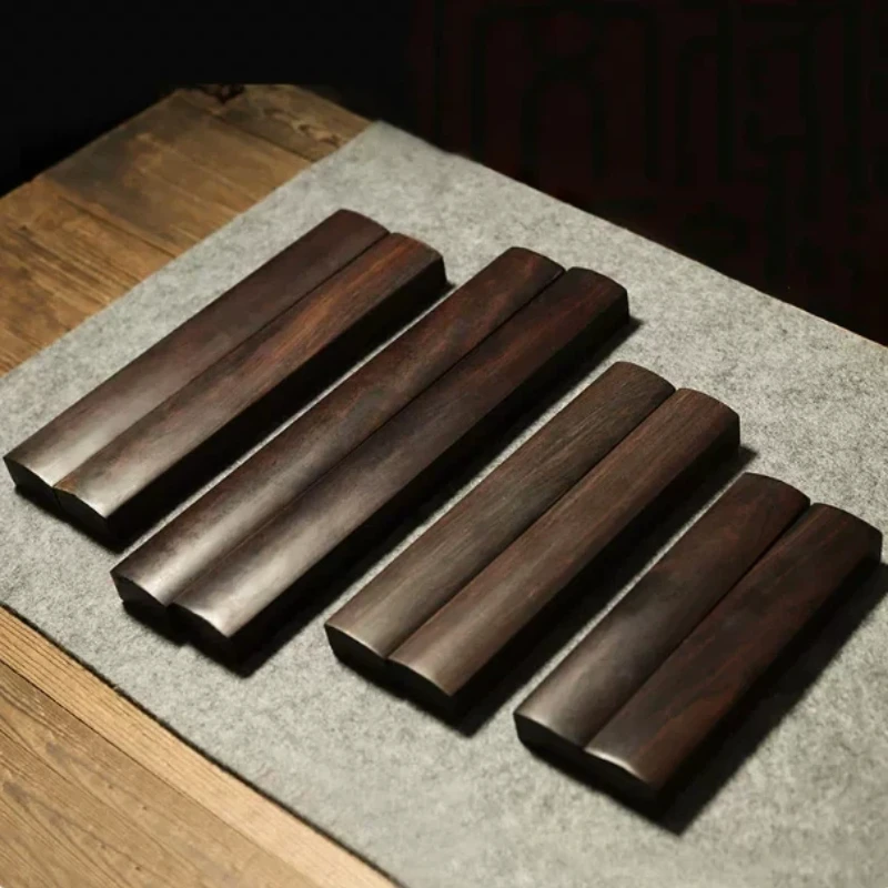 Solid Wood Paperweights Chinese Solid Wood Classical Calligraphy Paperweights Brush Ink Painting Special Carving Paperweights