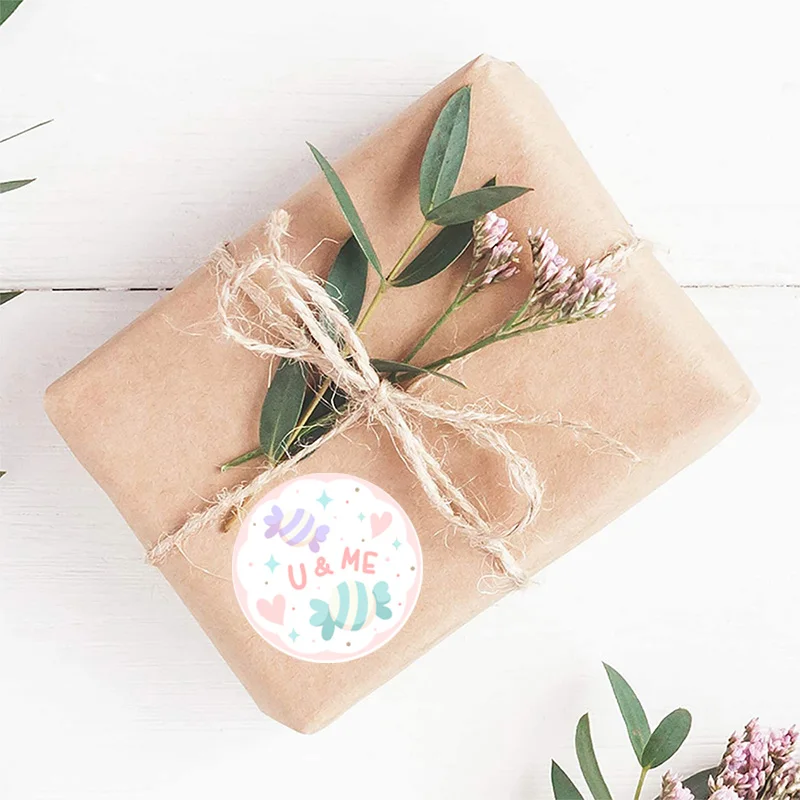 100-500 шт. Симпатичные наклейки в виде животных, конверт, Φ 1 дюйм для упаковки подарков, канцелярские наклейки