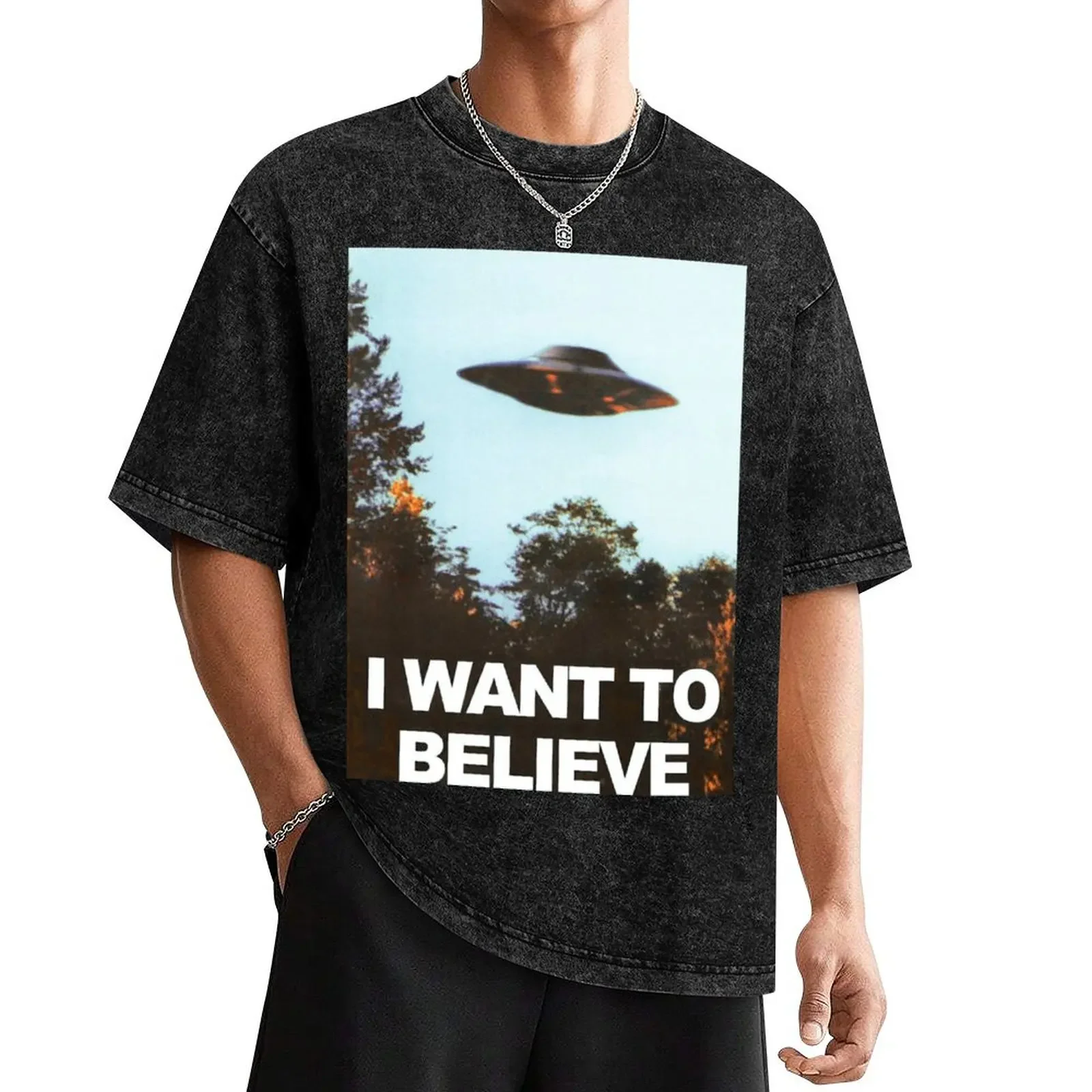 i want to believe!! wooo T-Shirt graphic t shirts korean fashion baggy shirts fruit of the loom mens t shirts