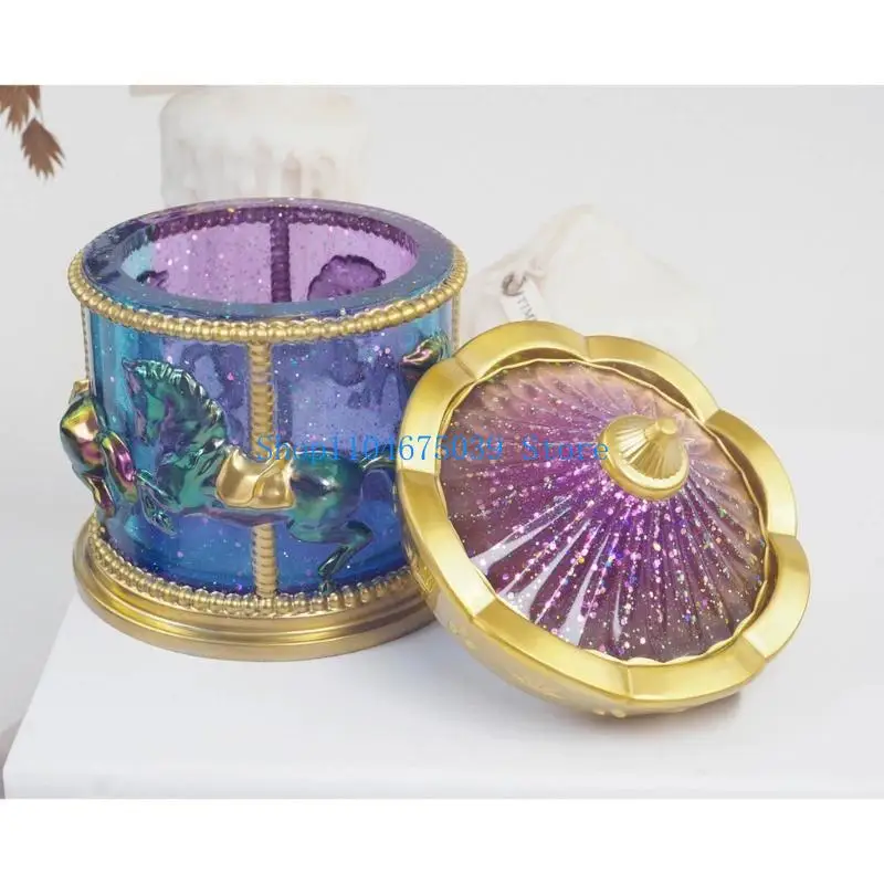 

5asd Diy Crystal Cup Jar Storage Box Mold Jewelry Resin Mirror Jar Bottle Mold