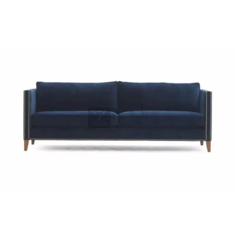 SF-034 5 Star Hotel Furniture Elegant Design Room Blue Velvet Sofa