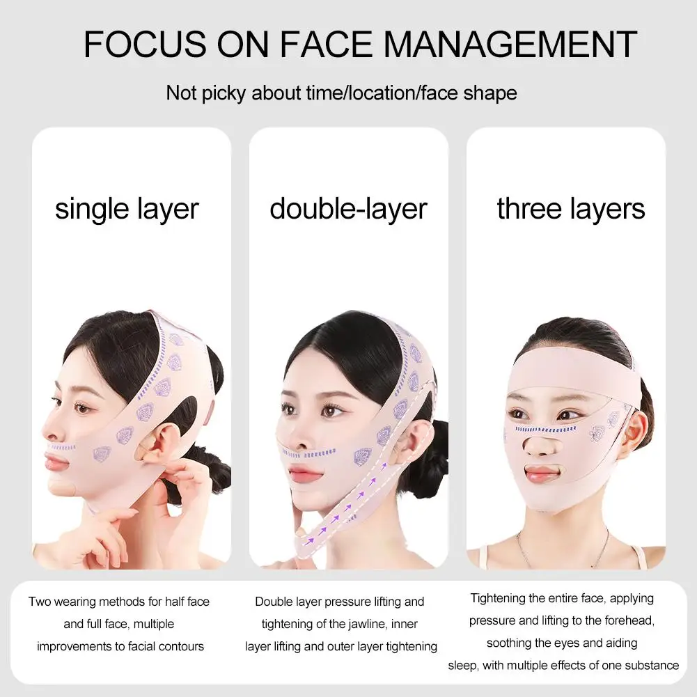 Draagbare Gezicht Afslanken Bandage Gezicht Lifting Riem V Lijn Gezicht Afslanken Band Dubbele Kin Tightener Slanke Band Gezichtsmasker Tool