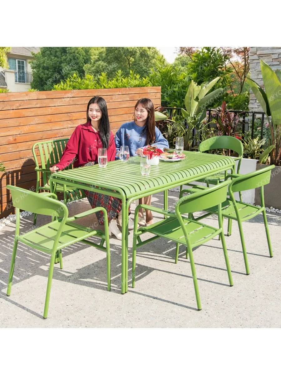 Outdoor Nordic Creative Occasional Courtyard Outdoor Garden Outdoor Aluminum Alloy Table and Chair