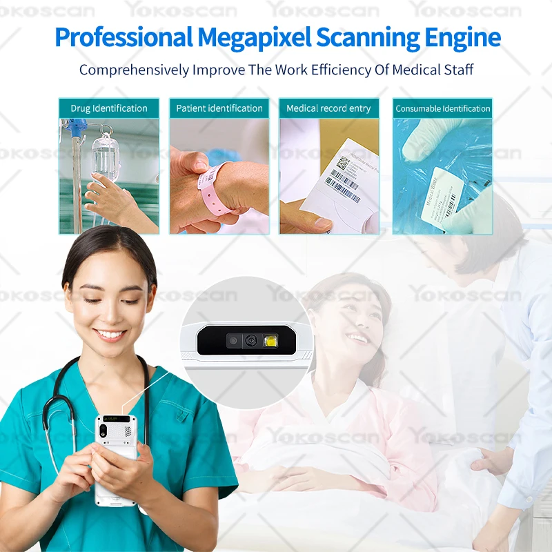 Pro Medical Material PDA Google NFC  8Core 6.0inches Android14 Handheld 1D/2D Barcode Scanner Data Collector With WIFI 4G TC60HC