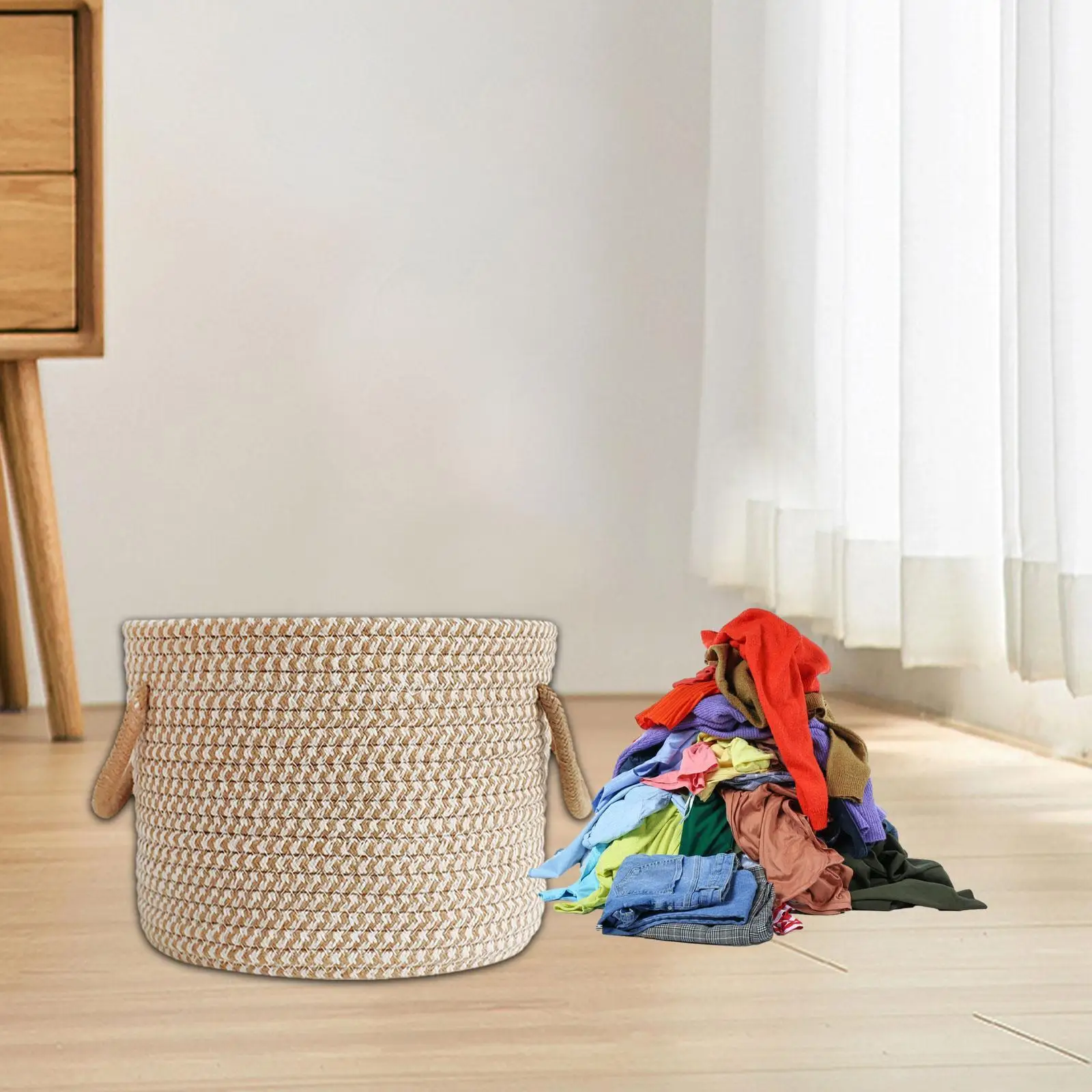 Cotton Rope Basket Toy Basket Picnic Basket Home Decoration Multifunctional