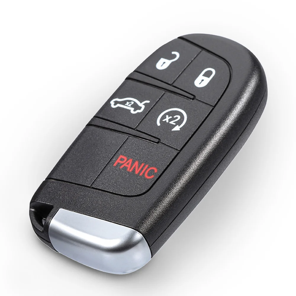 Kunci Terbaik 4 + 1 5 Tombol Casing Cangkang Kunci Mobil Jarak Jauh Casing Pintar Tanpa Kunci untuk Dodge Dart Charger Challenger untuk Chrysler 300 untuk Jeep
