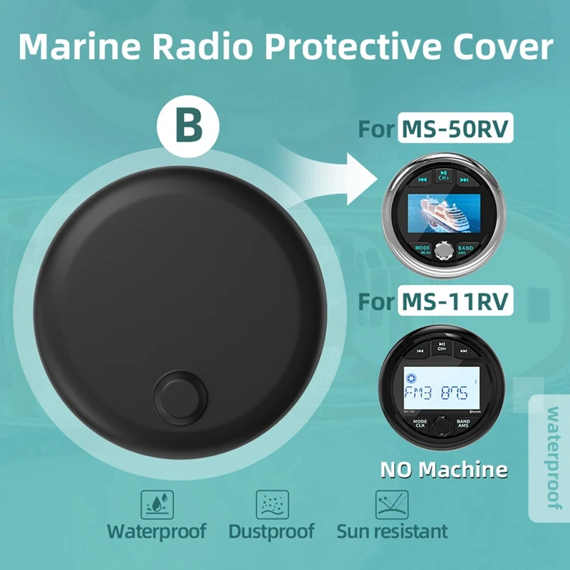 For Marine Radio Cover MP3 MP5 FM Boat Radio Soft Silicone Protector Waterproof Suit For UTV ATV SPA RZR