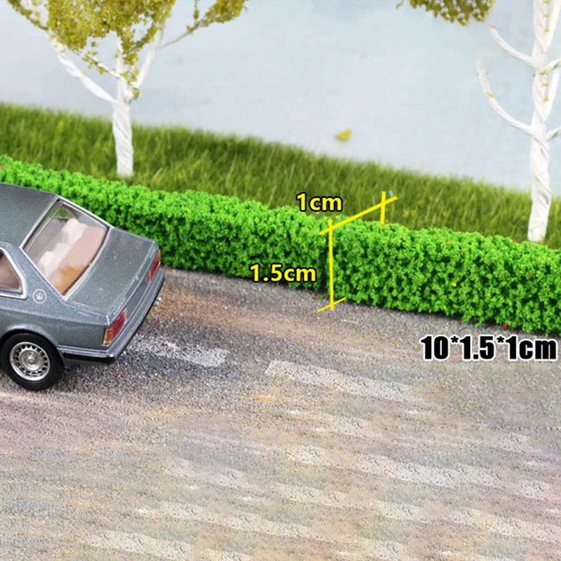2PCS Shrub Strips Green Sand Table Miniature Model Simulation DIY Materials Grass Fence For Outdoor Indoor Building