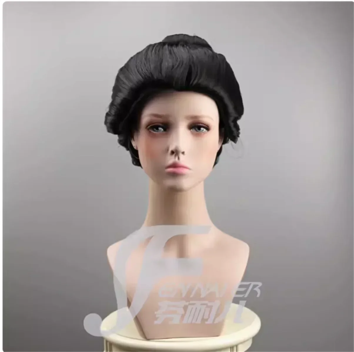 Japanese geisha big pan head ancient costume noble consort head black women's COS wig