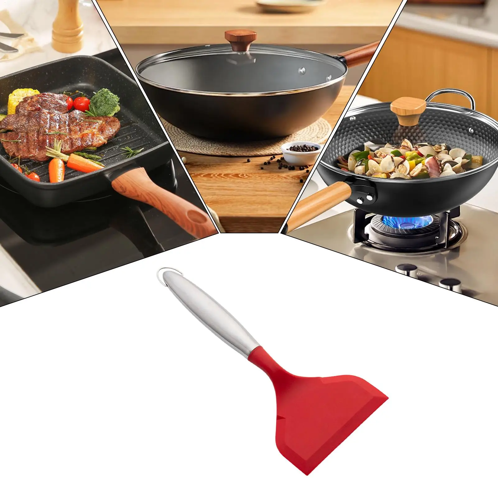 

Антипригарная лопаточка, бытовая посуда, инструмент, эргономичная силиконовая лопаточка для жарки, выпечки, гриля, приготовления пищи, домашней посуды, ресторана