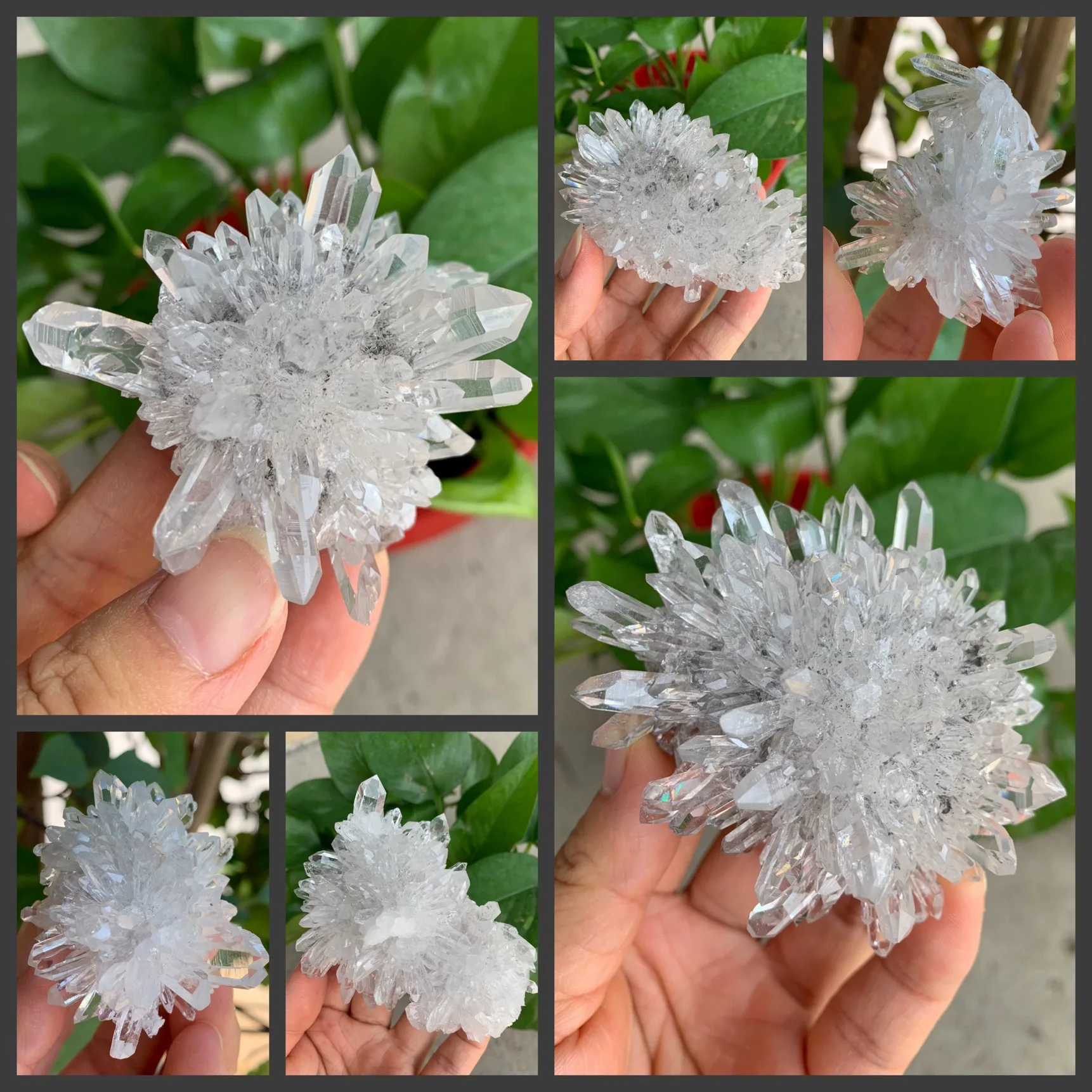 High Quality Natural Crystal Cluster Chrysanthemum Raw Stone Crystals Quartz Cluster Gemstone Specimen Meditation Feng Shui 1Pc