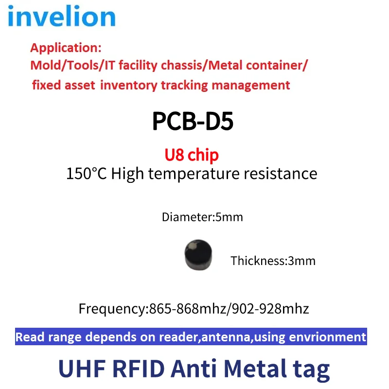 Imagem -05 - Microplaqueta da Frequência Ultraelevada 865mhz Impinj da Etiqueta do Metal do Rfid do Esparadrapo 915mhz Epc Gen2 do Rfid das Etiquetas do Metal do Vário Tamanho da Longa Distância