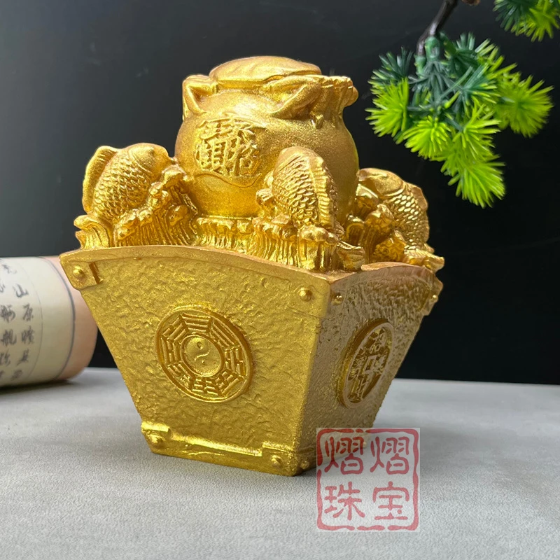 Wholesale Luxurious Gold Ornaments for Wealth from All Directions, Gold and Jade Decorations for Living Room, Study, and Home Pr