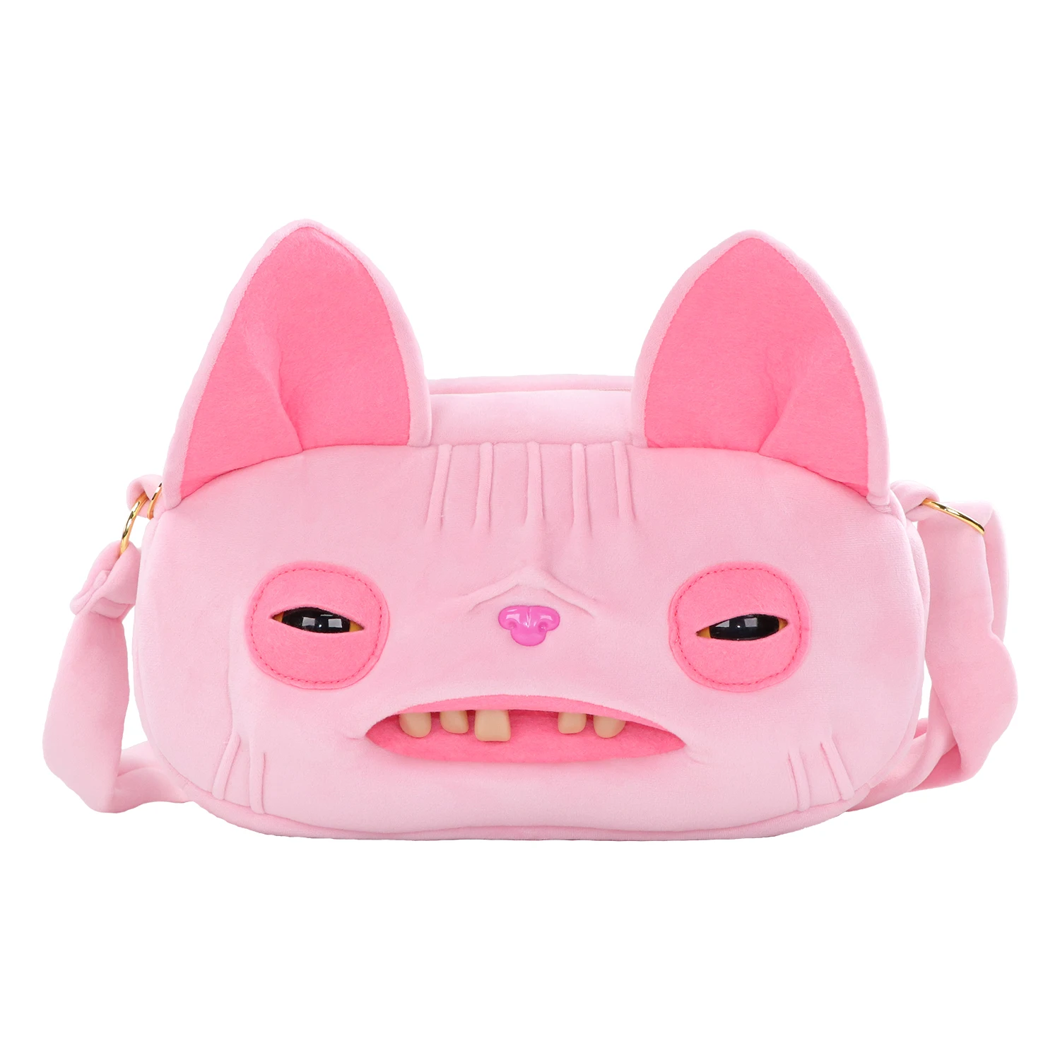 Original Fuggler Ugly Monster Plush Shoulder Bag Funny Teeth Monster Crossbody Cute Purse Hairless Cat Collectible Toys For Fans