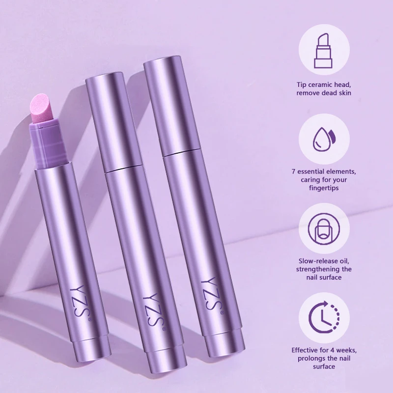 1pc cuticule poussoir ongles stylo à huile Portable en céramique cuticule huile poussoir stylo peau morte dissolvant outils ongles cuticule huile stylo