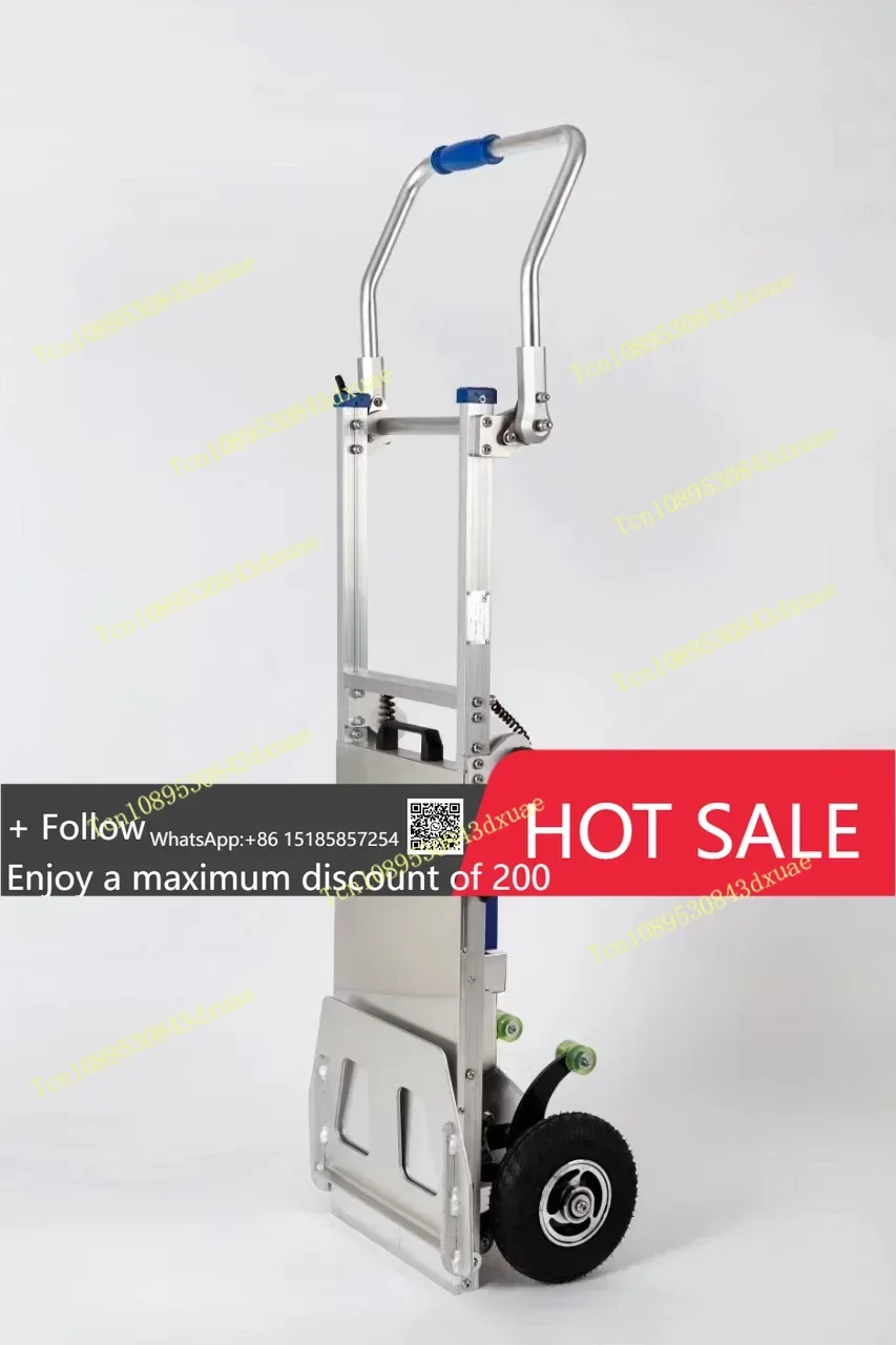 200kg Electric Stair Climbing Machine with Lithium Battery 8 Ah, Foldable Pull Truck Suitable for Floor Transportation of Goods