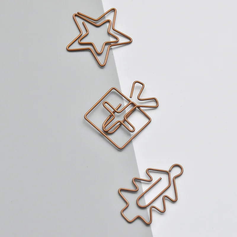 20 шт., металлические зажимы в стиле ретро, мини-рождественская елка, скрепка для бумаг, закладка, переплет для книг, декор для блокнота, канцелярские принадлежности, школьные переплетные принадлежности