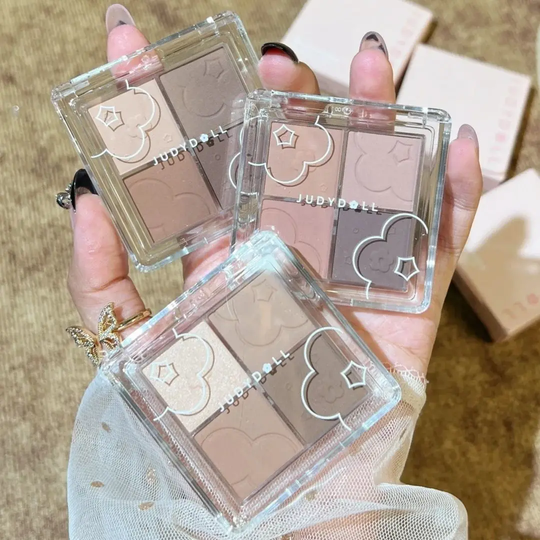 Judydoll Eyes Palette di 4 colori, Palette di ombretti, Tonalità naturali quotidiane, Sfumabili, Colori ricchi, Texture vellutata, Opaco e luccicante