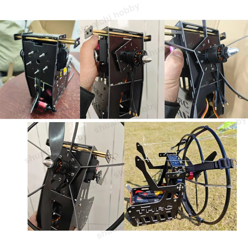 1 مجموعة RC الطائر بالمظلات عدة 2.4 متر جناحيها 30D مظلة نايلون 2216 فرش السيارات بالطاقة المظلات نموذج PNP الإصدار